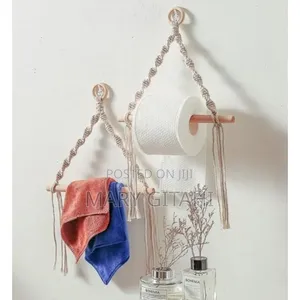 Toilet Paper Holder Tapestry Macrame Vintage at 