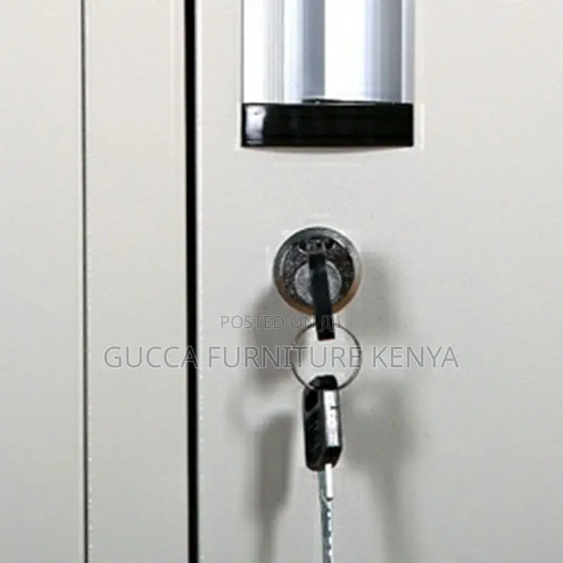 Cabinets:Trendy Chalk Steel 2-Locking Door Office Cabinet