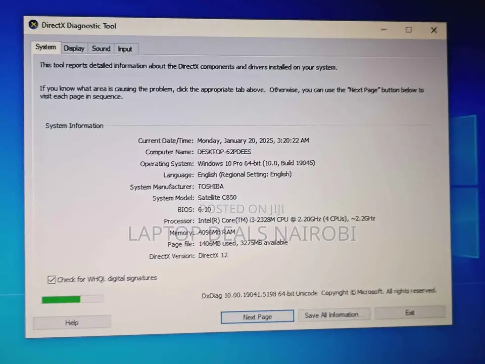 Laptop Toshiba Satellite C850 4GB Intel Core I3 HDD 500GB