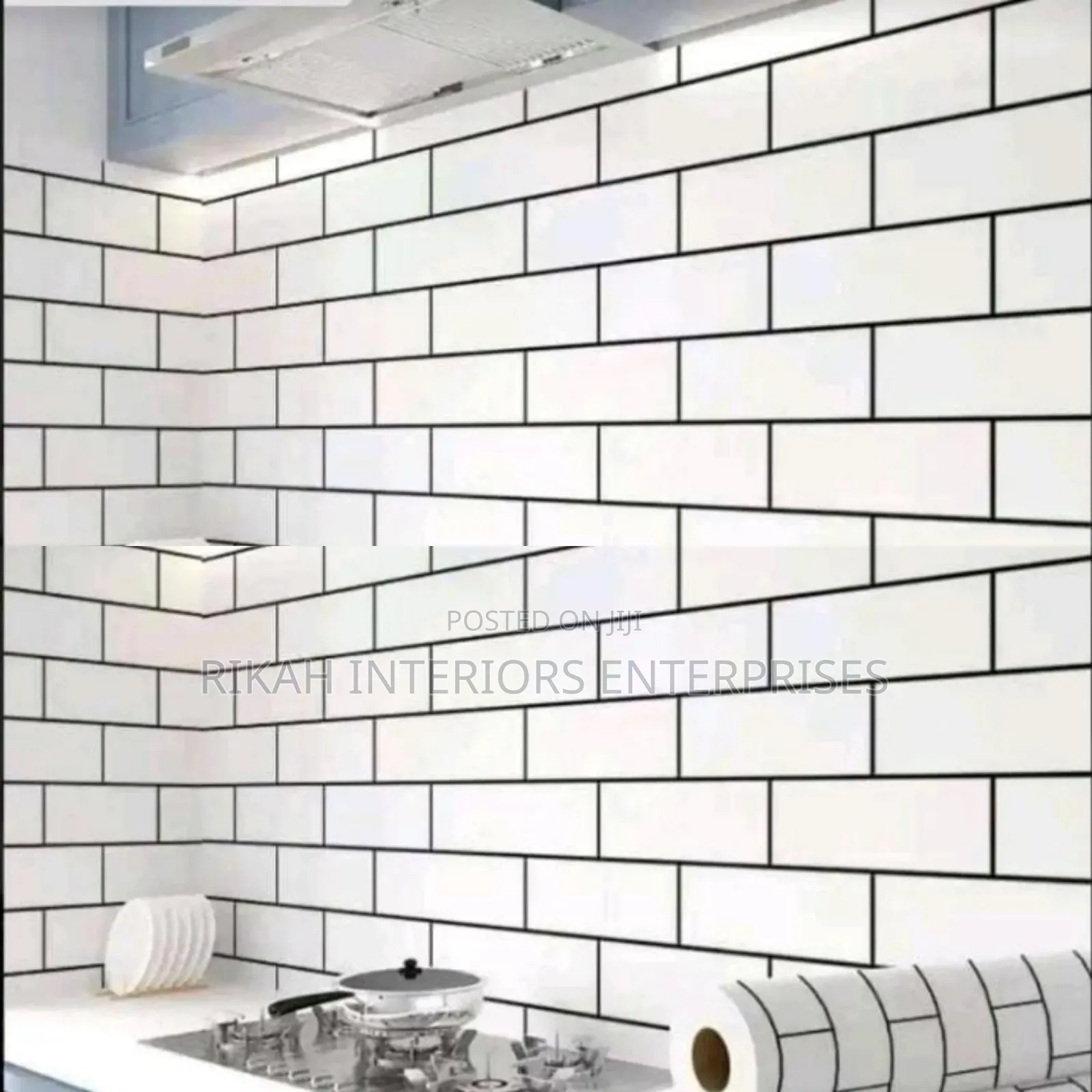 White and Black Brick Contact Papers