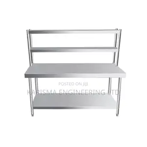 Working Table Top With Upper Shelves