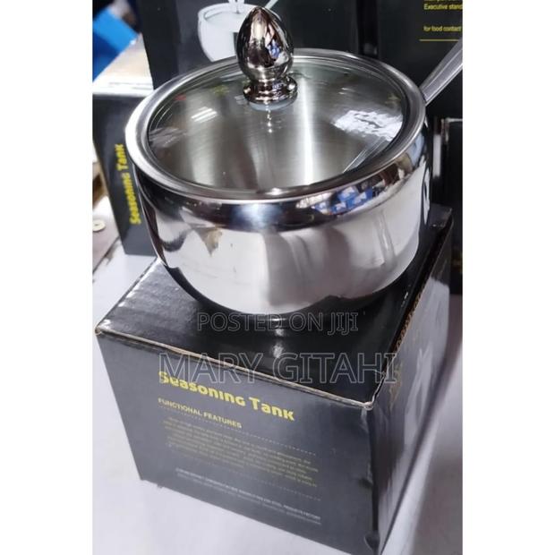 Mettalic Sugar Dish With Glass Lid at - main view