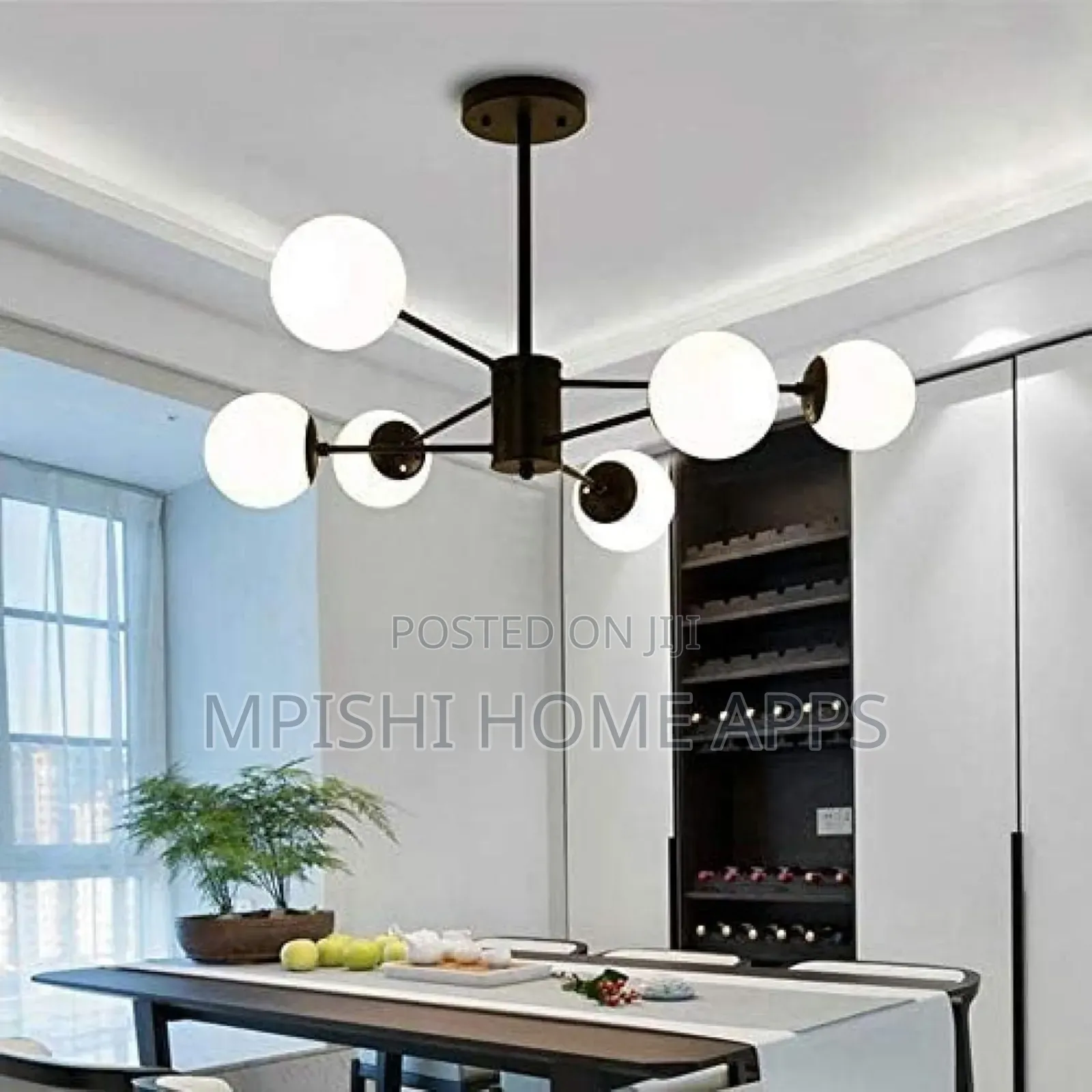 Glass Lampshade Ceiling Light Black