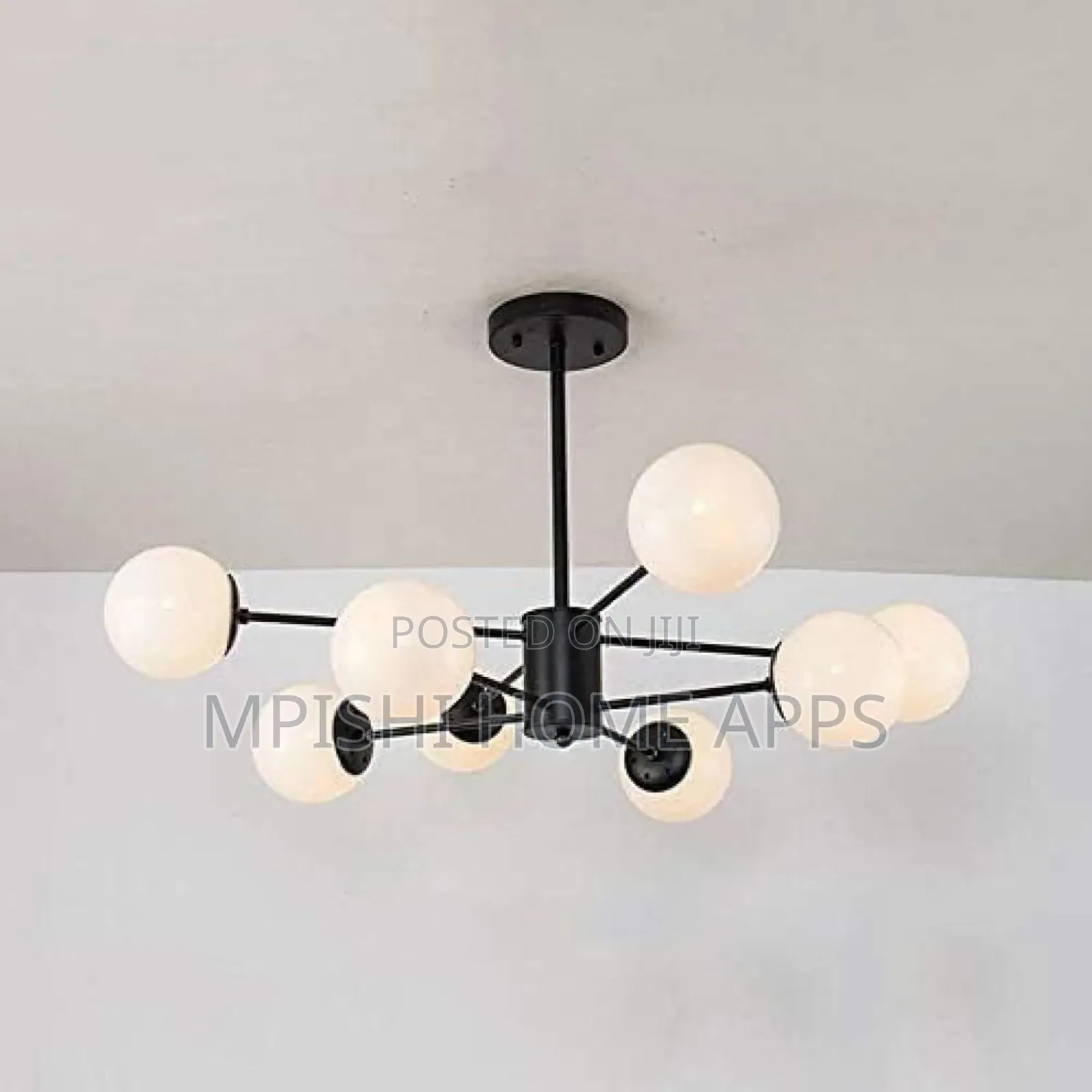 Glass Lampshade Ceiling Light Black