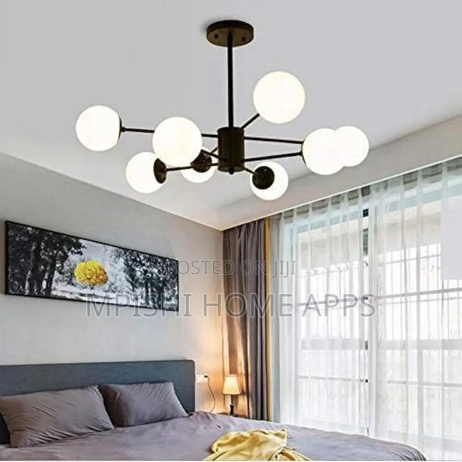 Glass Lampshade Ceiling Light Black