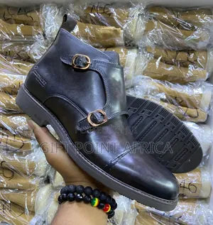 Billionaire Pure Leather Official Boots With Rubber Sole