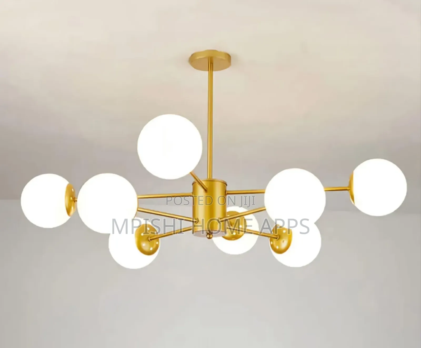 Glass Lampshade Ceiling Light Gold