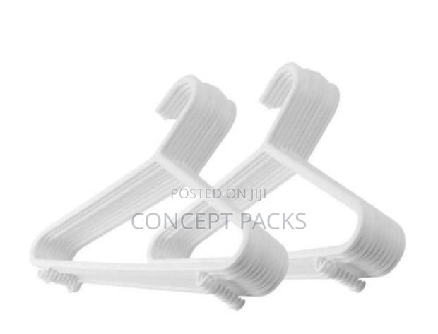 60pcs Plastic Normal Clothes Hangers - White Colors