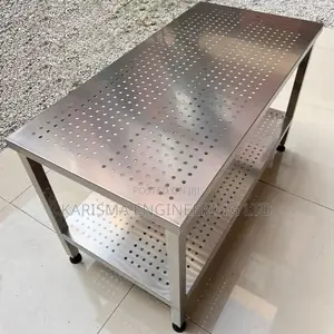 Industrial Meshed Cooling Table With Undershelf.