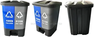 60L Classified Dustbin, Two Part, 41*30*48cm, Blue/Gray