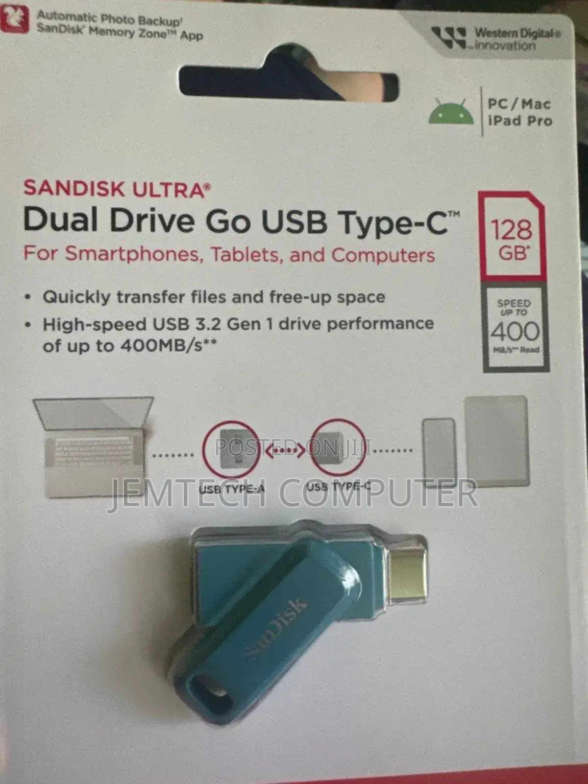 Sandisk Ultra Dual Drive Go Usb Type-C 128gb(128gb) 150mbps