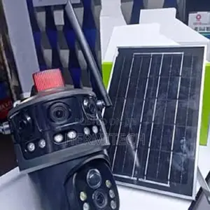 SIM Card Dual Lens Solar CCTV Camera 3 Screens 360 Rotating