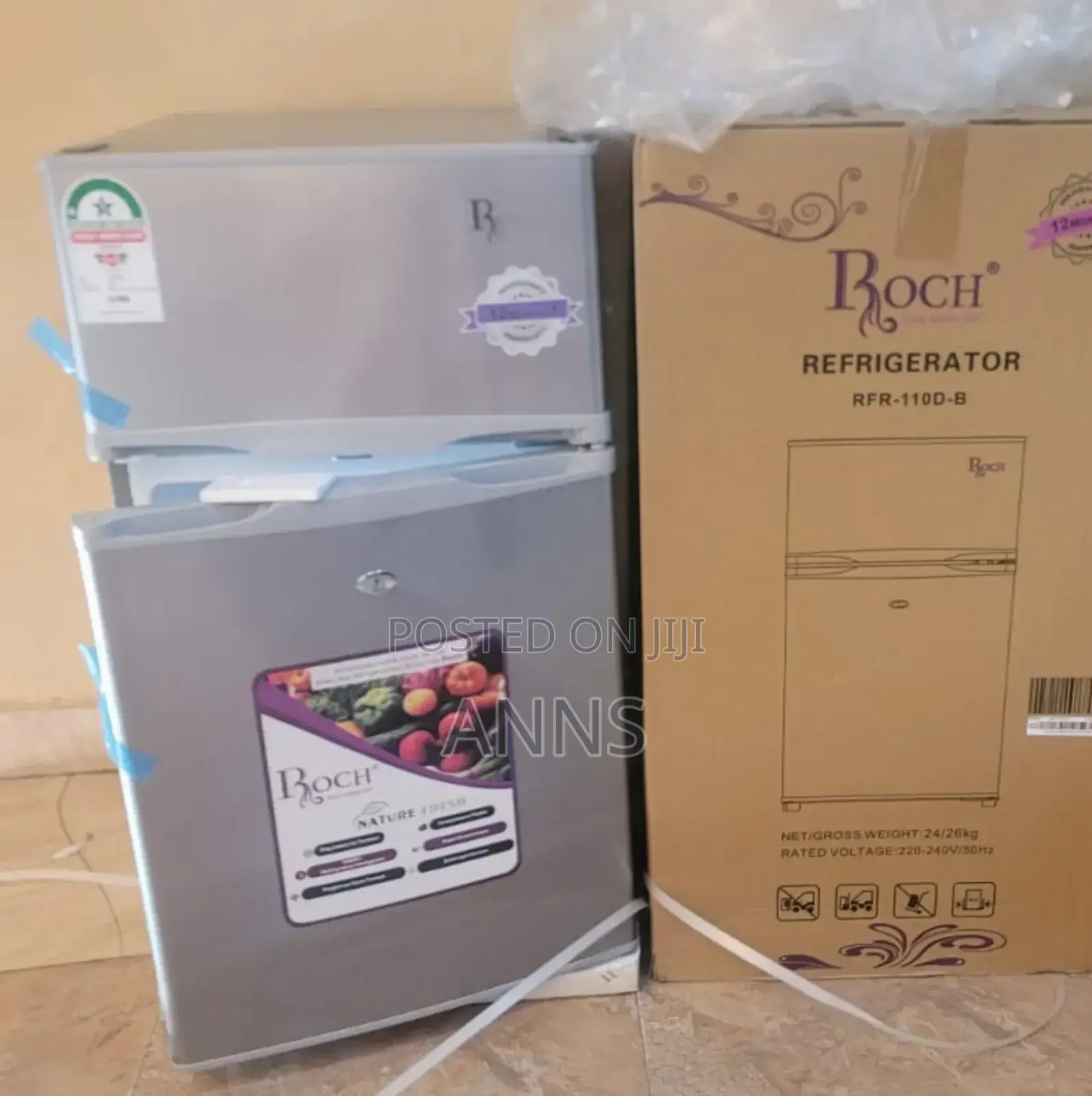 Roch 98 Litres ~ Silver Double Door Fridge