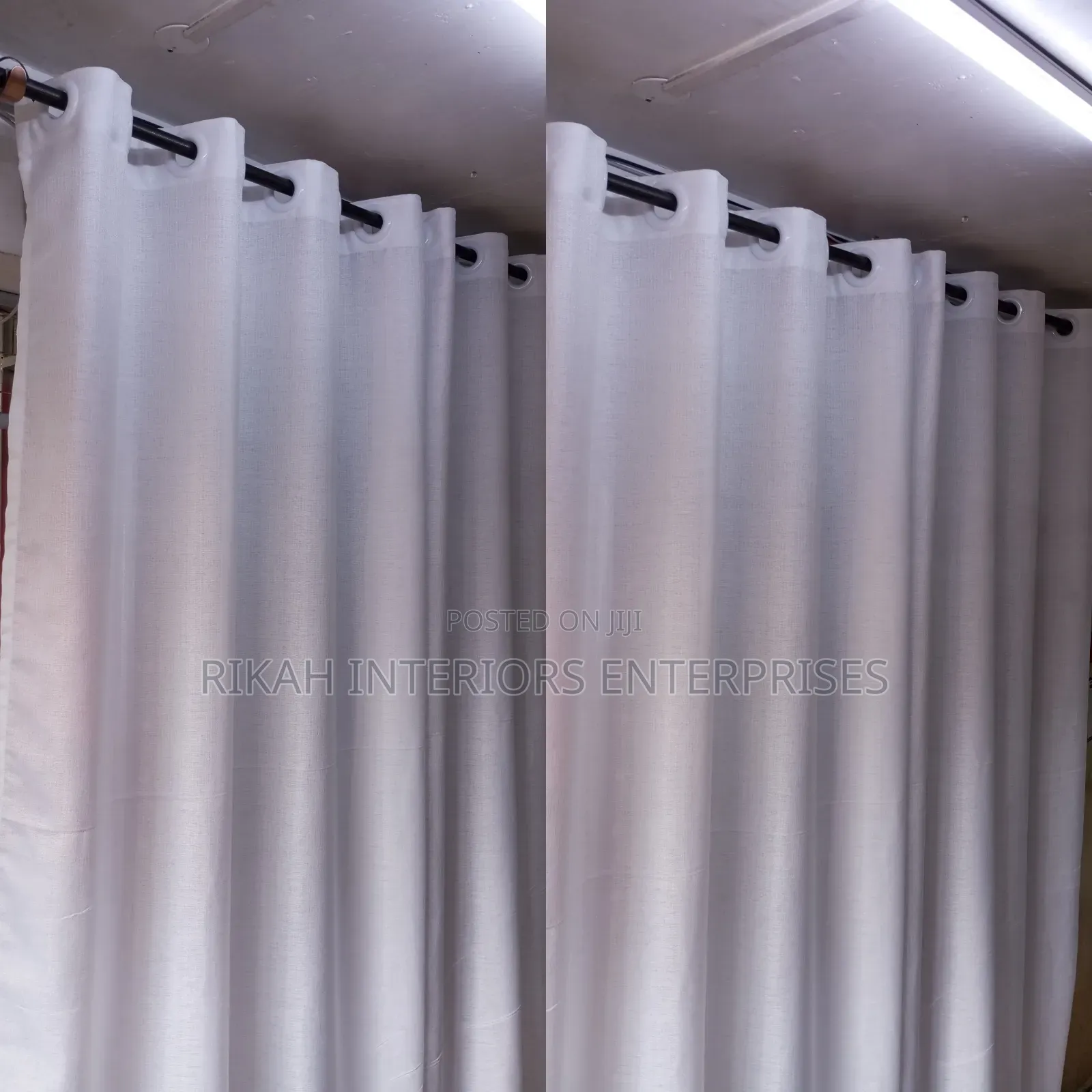 Heavy Plain White Sheers With Rings