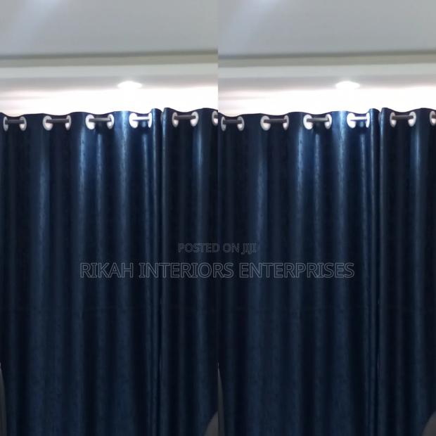 Heavy Navy Blue Curtains - main view