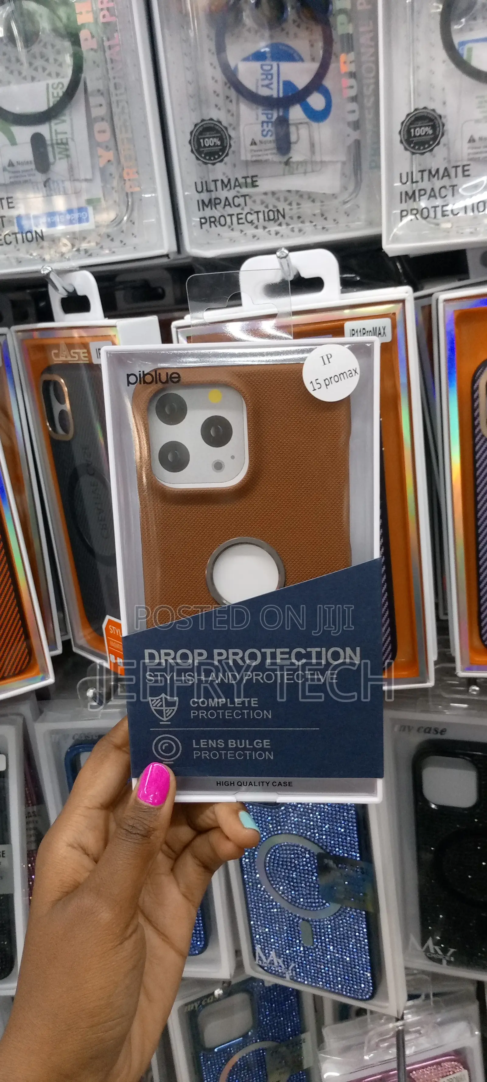 iPhone 15 Pro Max Stylish Drop Protective Case With Logo Cut