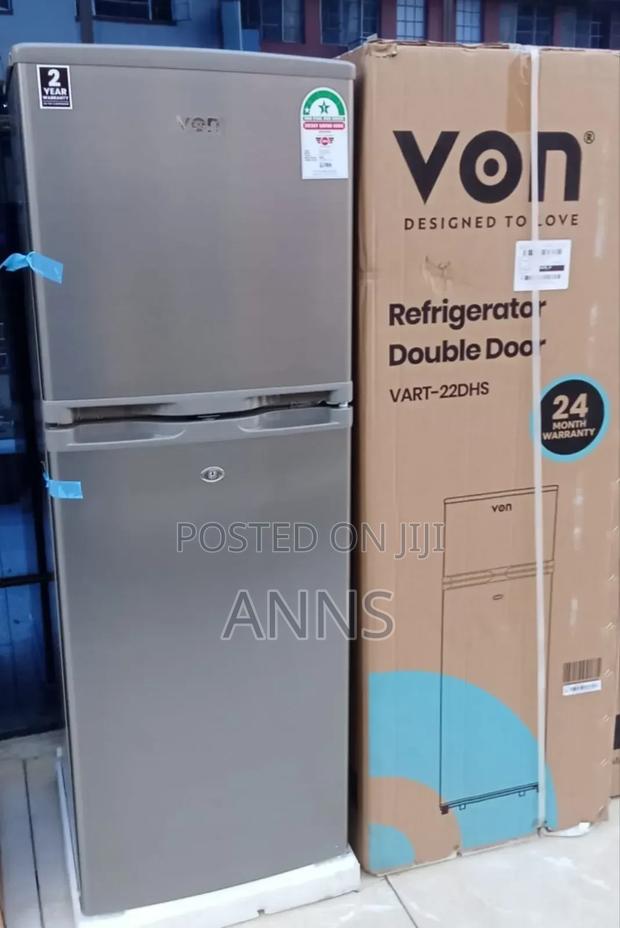 Von 138L ~ VART 22DHS Double Door Refrigerator - Silver