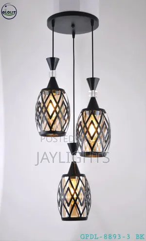 Black Hanging Chandelier Light Fixture 3 Hand Home Dinning