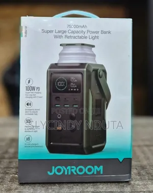 Jr-Super Large Capacity Power Bank With Retractable Light