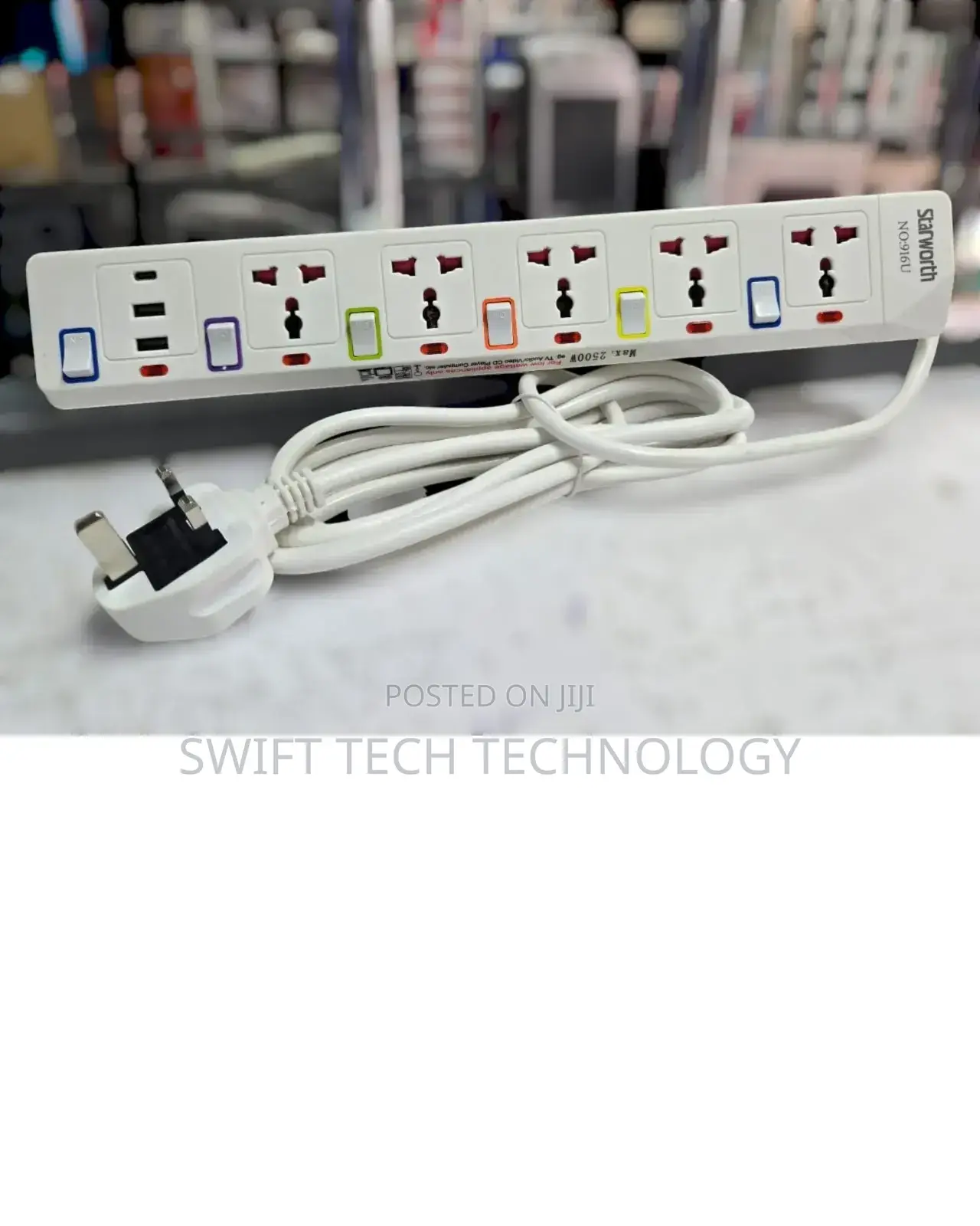 *Starworth Extension 5way With USB Ports *