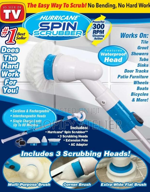Hurricane Spin Electric Scrubber Including 3 Scrubbing Heads - main view