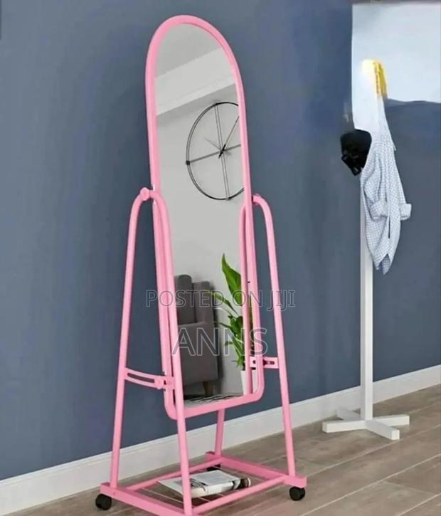 Pink Movable Dressing Mirror