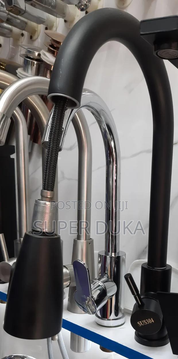 Black Long Neck Pull Out Kitchen Mixer Tap/ Faucet