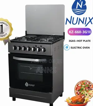 Nunix 60×60 Free Standing Cooker- 3gas + 1electric