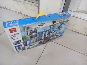 City Police Station Building Blocks Helicopter Car Prison
