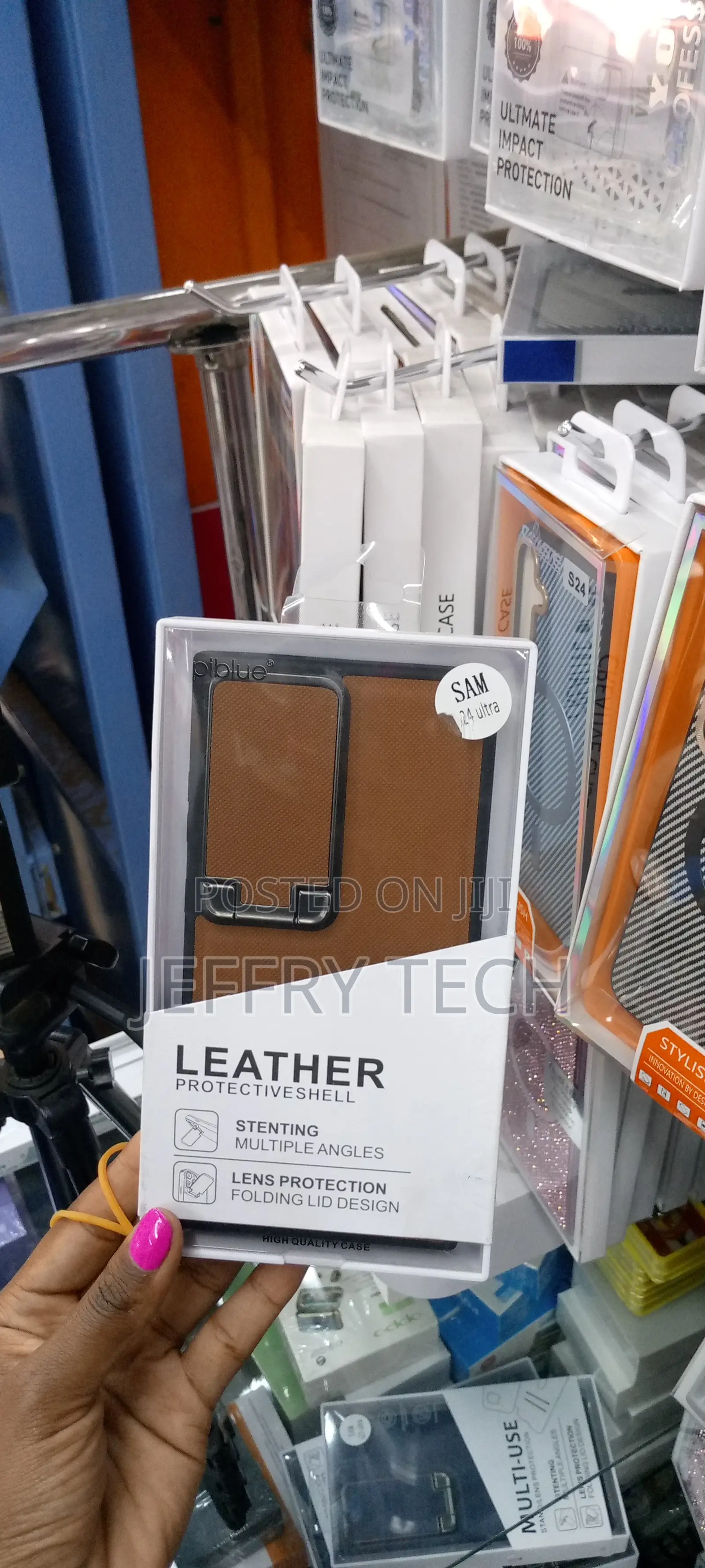 Galaxy S24 Ultra Standlense Camshield Leather Flip Case