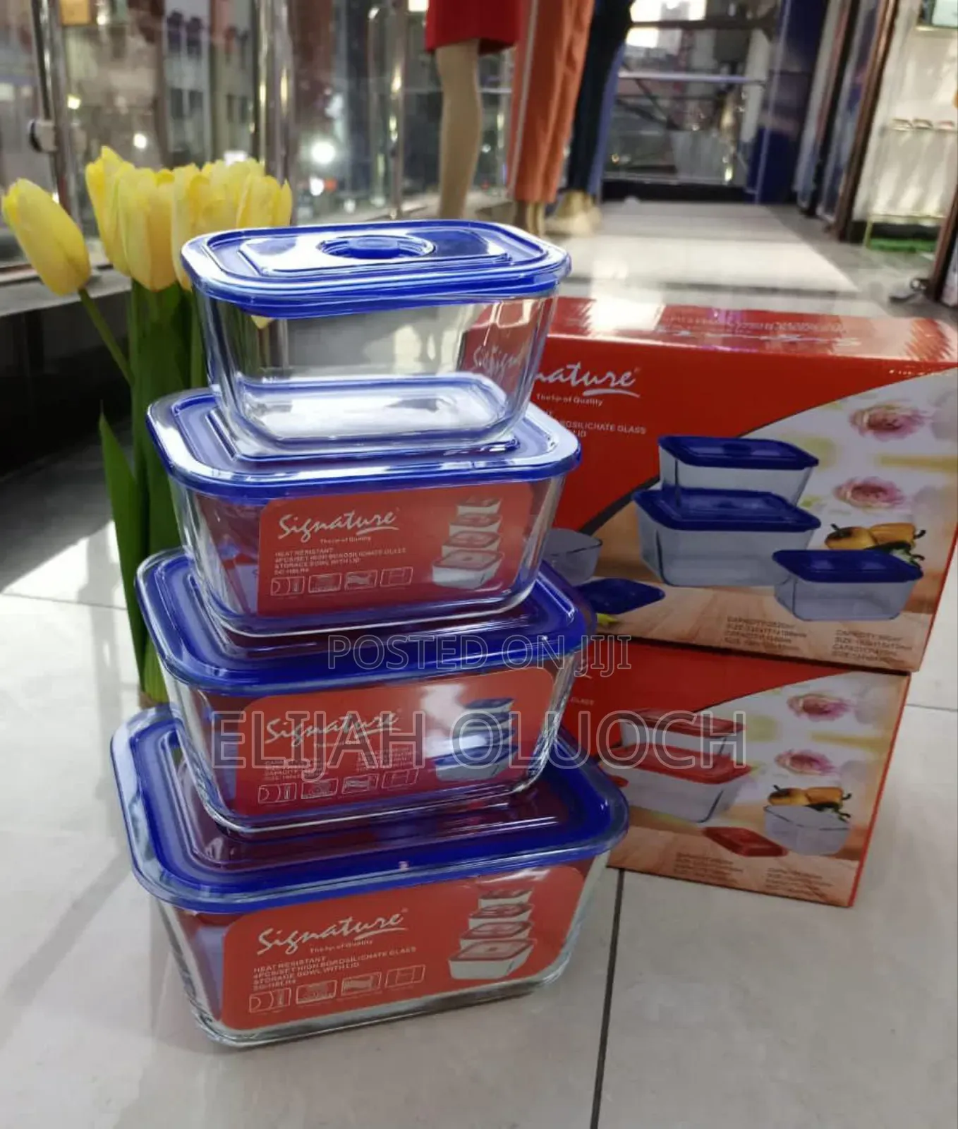4pcs/Set High Borosilicate Glass Storage Bowl With Lid*