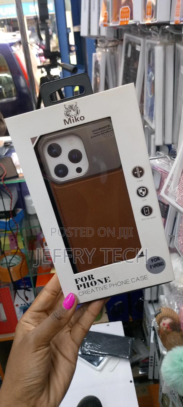 Luxury Metal Leather Phone Case for iPhone 14 Pro Max - thumbnail 2