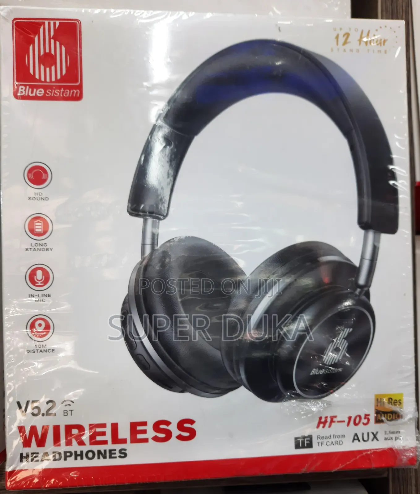 Headphone.Wireless Bluetooth Hf 105 With Mic.12hr High Res