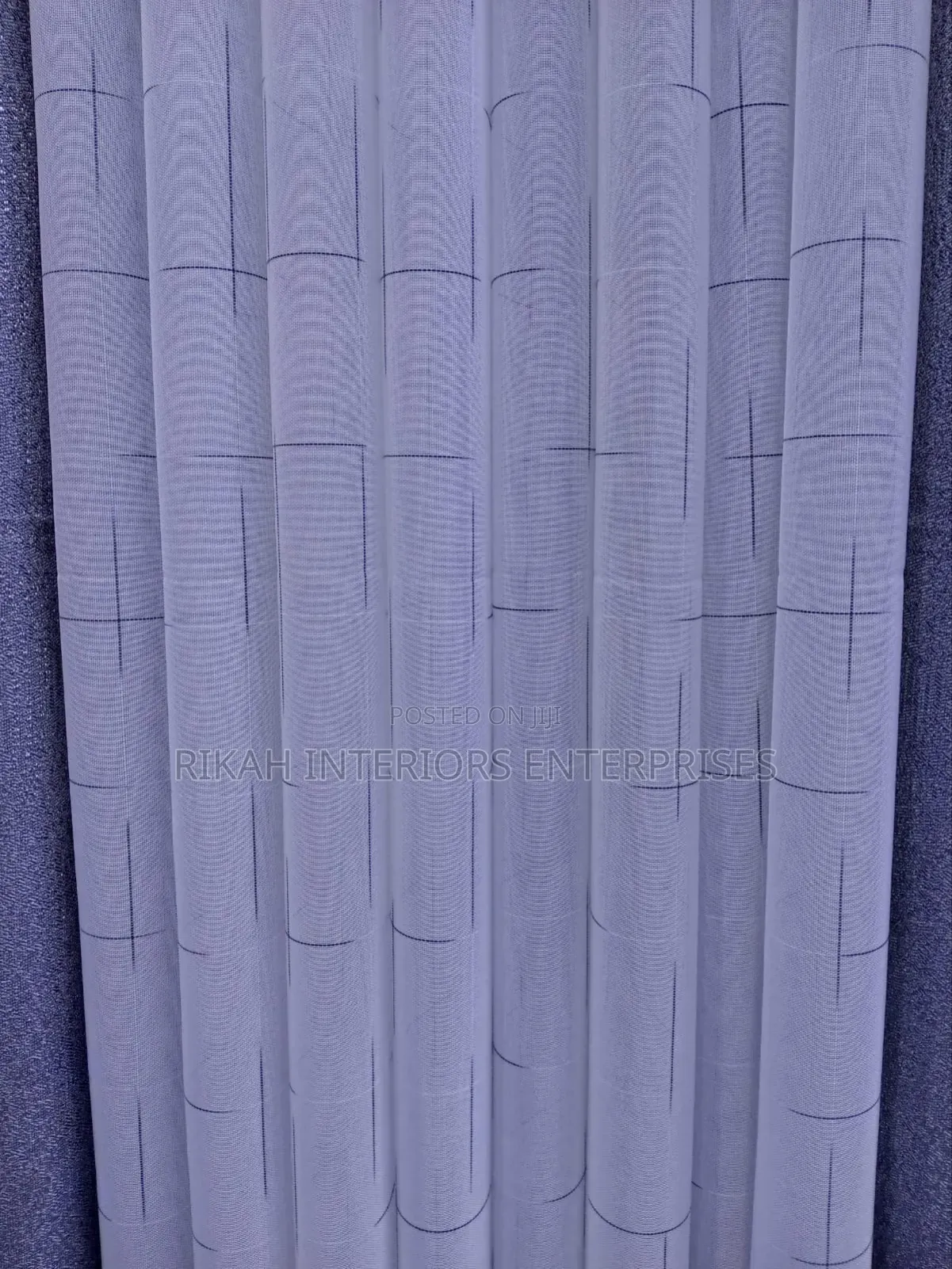 White Sheers With Grey Lines