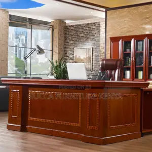 Office Tables:1.6 Meters Executive Mahogany CPU Stand Desk