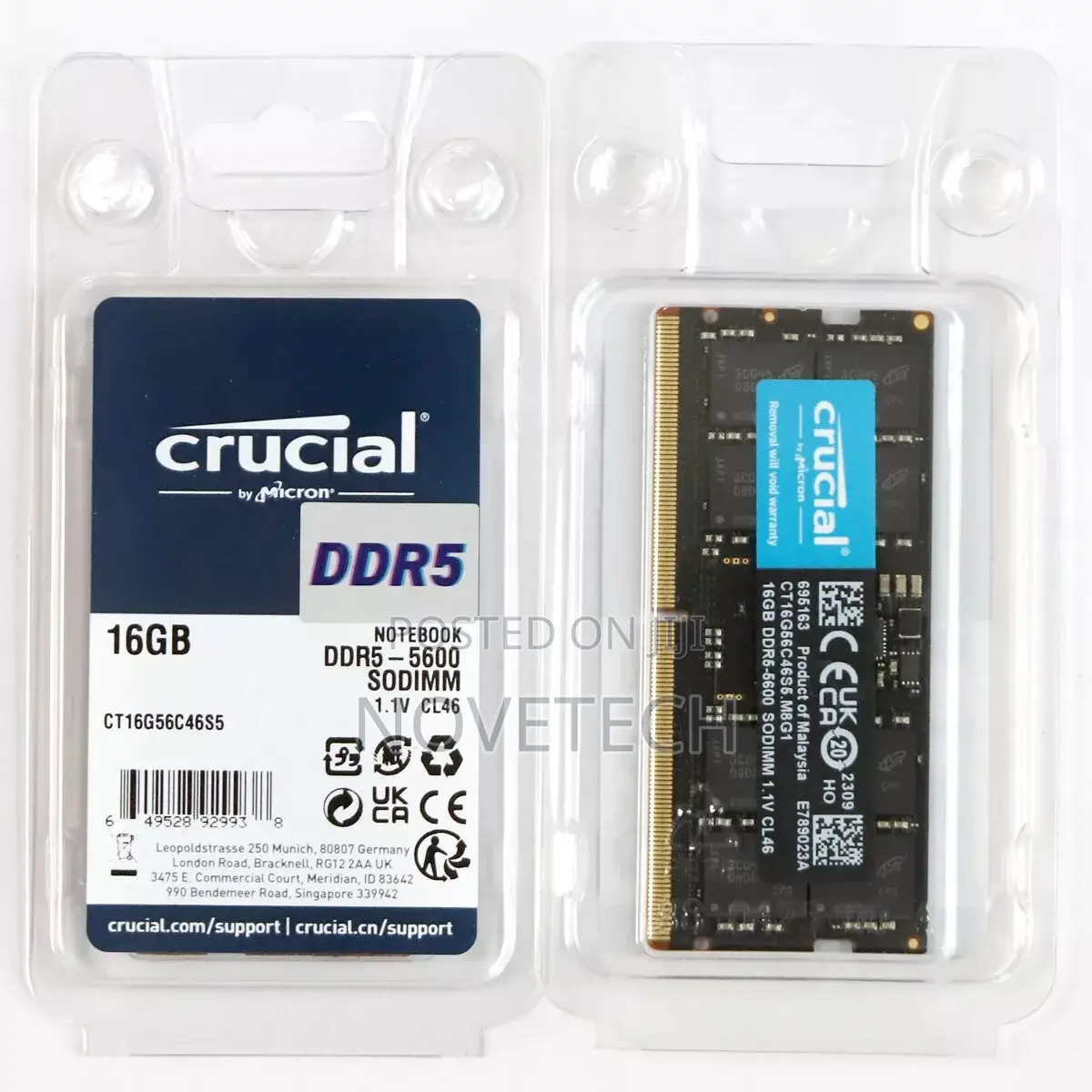 Crucial RAM 16gb Pc5 Ddr5 5600mhz Laptop RAM Memory
