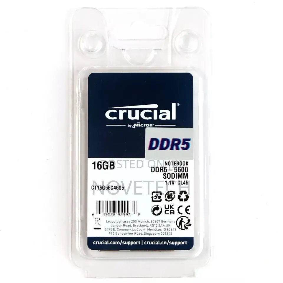 Crucial RAM 16gb Pc5 Ddr5 5600mhz Laptop RAM Memory