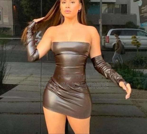 Brown Leather Dress - thumbnail 2