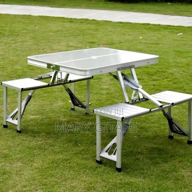 Portable Picnic Camping Chair and Table Set With 4 Seats - main view