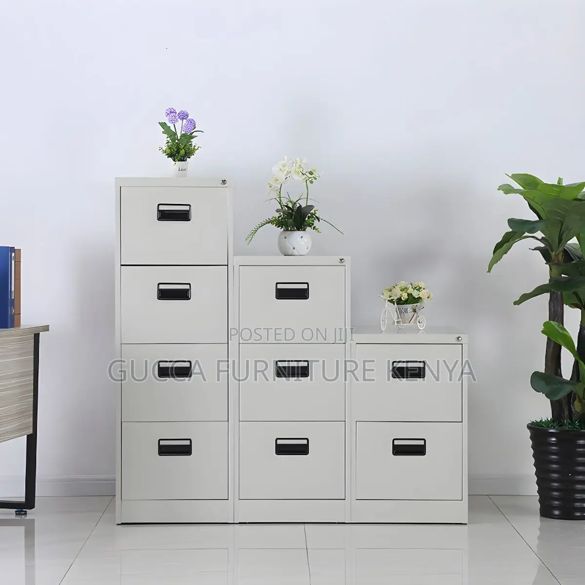 Cabinets:4-Drawer Simple Steel Frame Office Cabinet