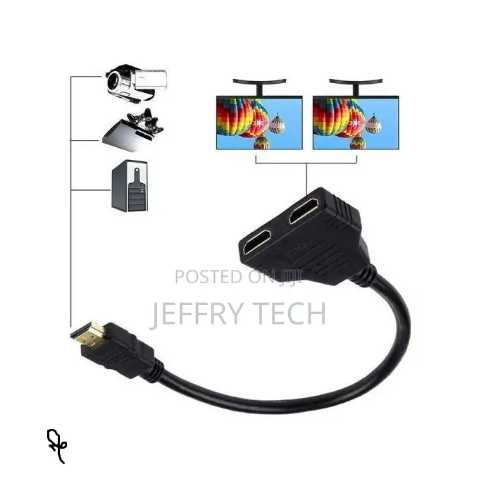 HDMI Splitter Cable 1 Male to Dual HDMI 2 Female Y Splitter