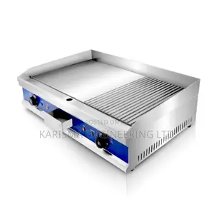Stainless Steel Electric Grooved Grill and Hot Plate