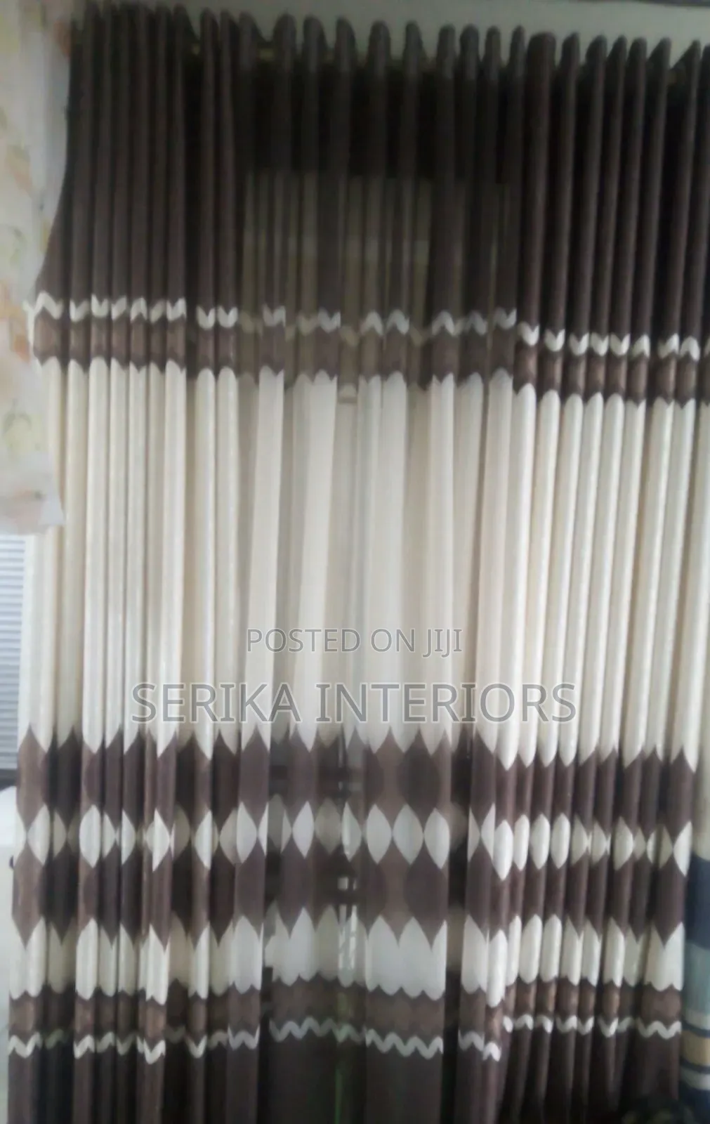 Curtains Curtains Cream and Brown Flowers