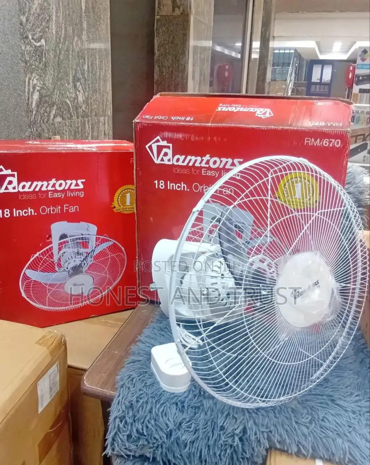 Rm/676 Ramtons 16 Inches Wall Fan 5 Blades With Remote Rm/Rf