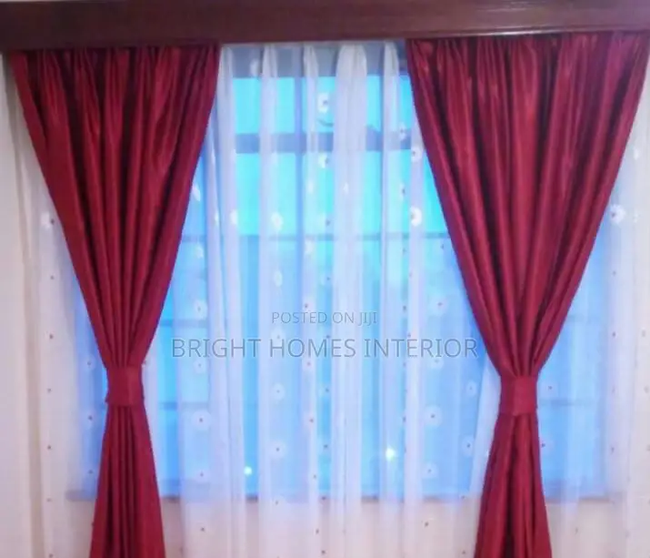 Maroon Hooks Curtains