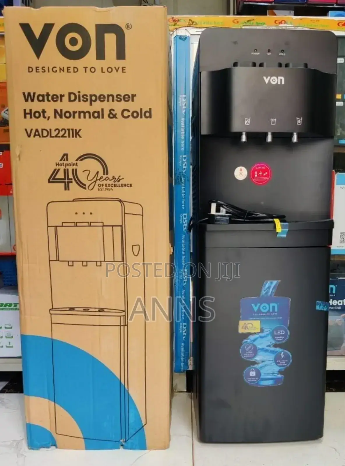 *Von Dispenser 3taps Hot, Normal and Cold. Black