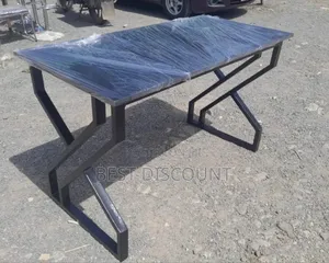 Black Table With Metallic Stand