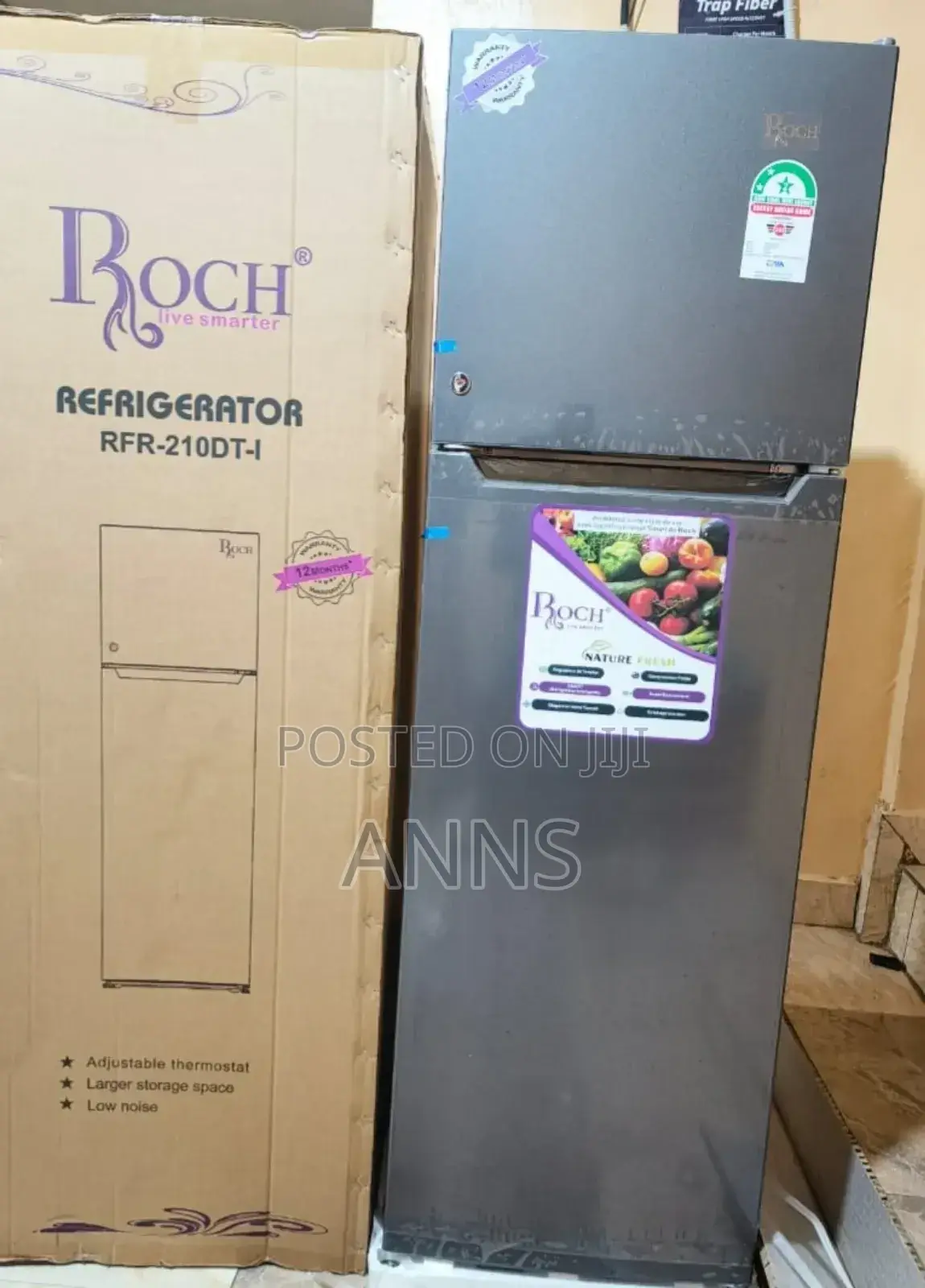 Roch 170 Litres Defrost Grey Double Door Fridge