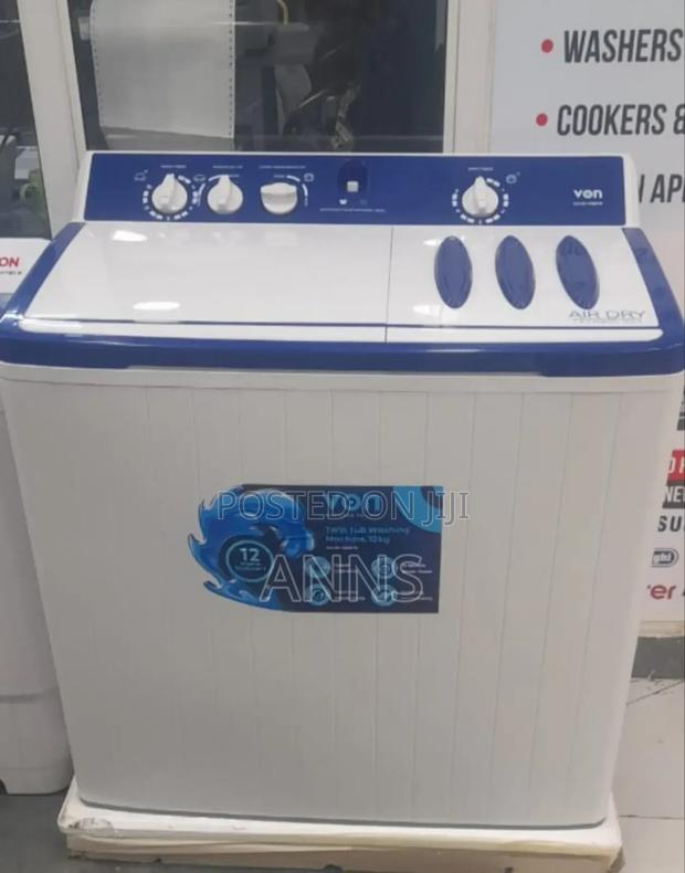 Von 10kgs Twin Tub Semi- Automatic Washer Machine