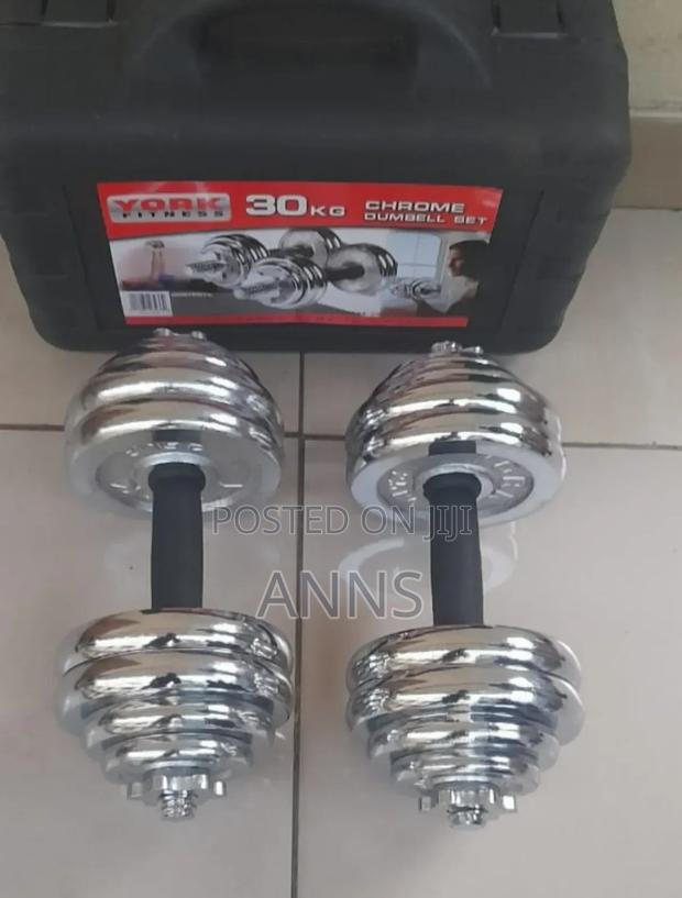 30kgs Chrome Iron Cast Dumbells - main view